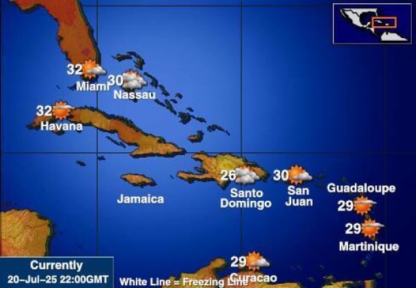 Caribbean Weather Forecast Temperature Map