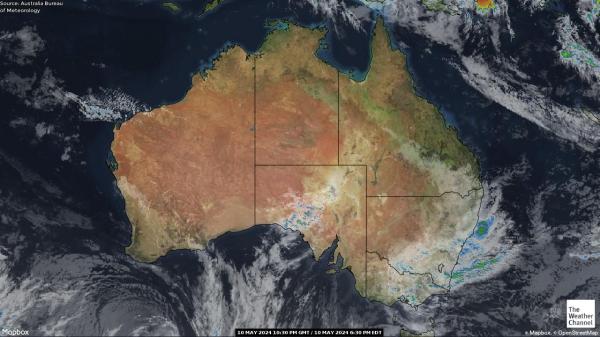 Austrália Mapa de satélite Tempo 