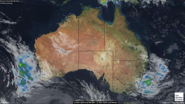 أستراليا خريطة الطقس القمر الصناعي 