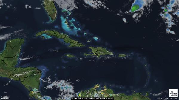منطقة البحر الكاريبي خريطة الطقس القمر الصناعي 