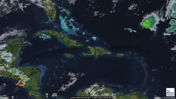 Caribe Mapa de satélite Tempo 