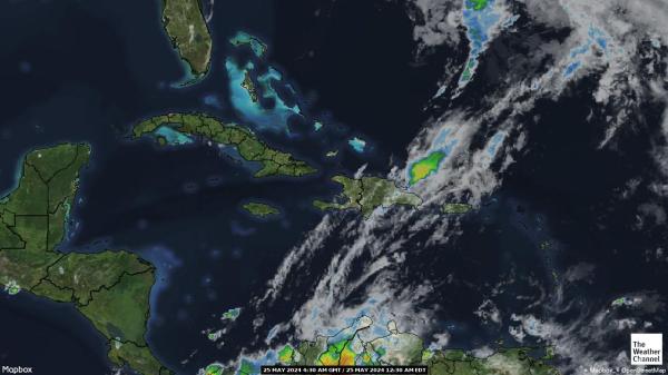カリブ海 天気衛星地図 