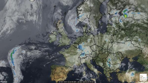Europeiska Unionen Weather Satellite Map 
