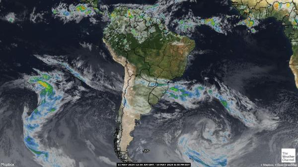 Ameryka Łacińska Pogoda satelitarna mapa 