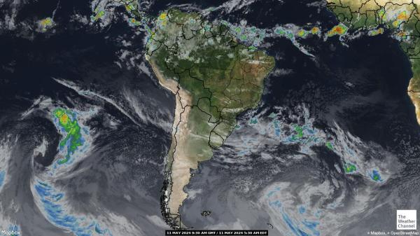 América Latina Mapa de satélite Tempo 