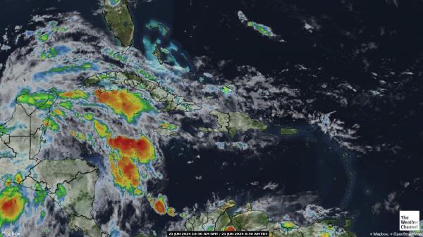 Netherlands Antilles Počasí Mapa Satelitní 