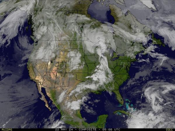 Nord America Carta meteorologica satellitare 