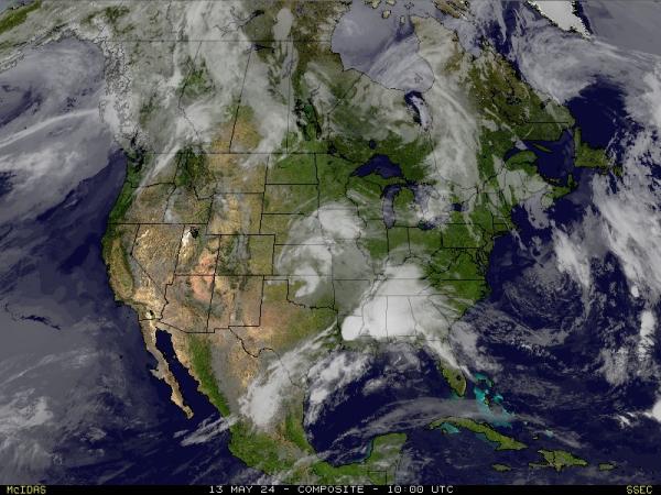 Ameryka Północna Pogoda satelitarna mapa 