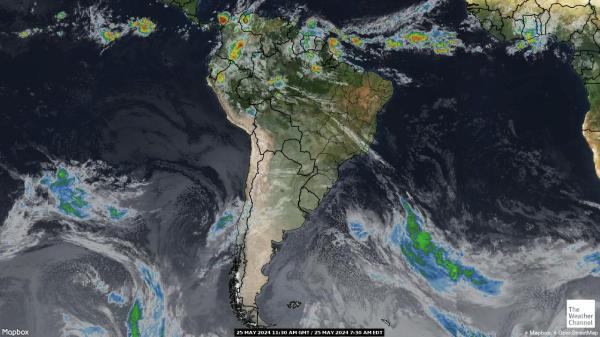 南アメリカ 天気衛星地図 