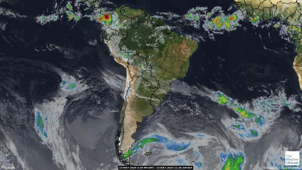 Ameryka Południowa Pogoda satelitarna mapa 
