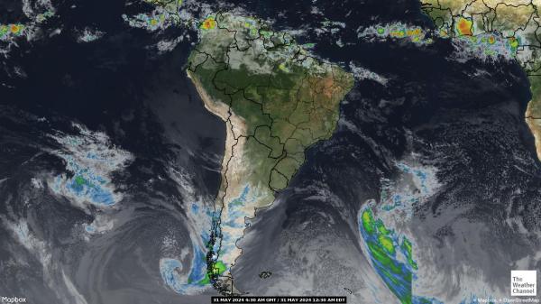Etelä-Amerikka Sää satelliitti kartta 