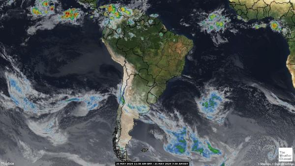 Sydamerika Vejr Satellite Kort 
