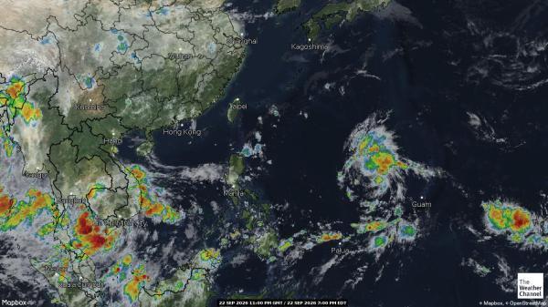 Sydkorea Vejret sky kort 