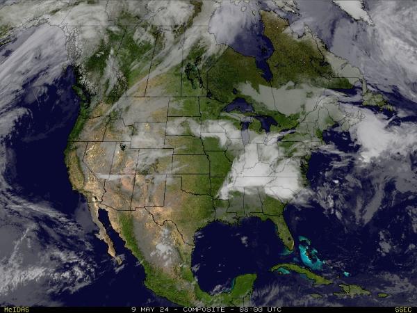 USA California Weather Satellite Map 