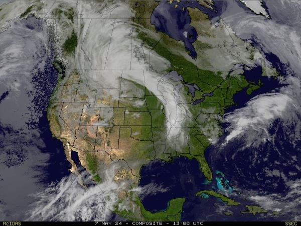 USA Louisiana Weather Satellite Map 
