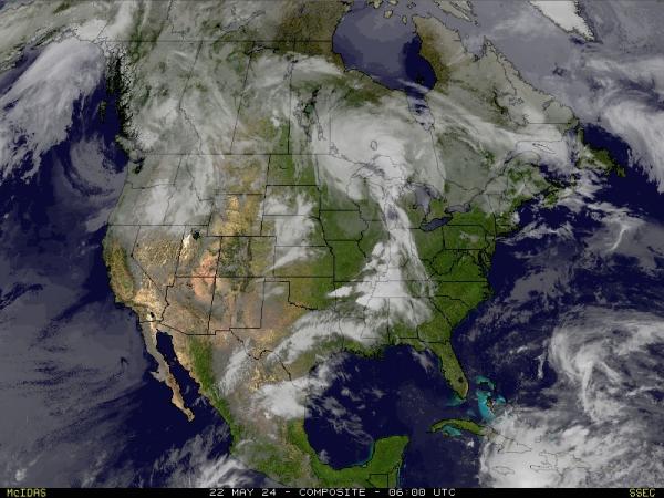 USA Stati Uniti Carta meteorologica satellitare 