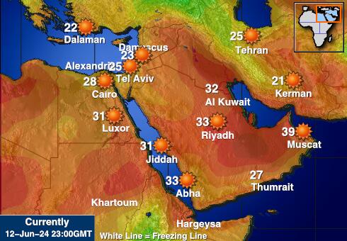 Afghanistan Værmelding Temperatur kart 