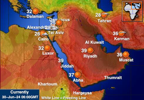 Afghanistan Předpověď počasí Teplota Mapa 
