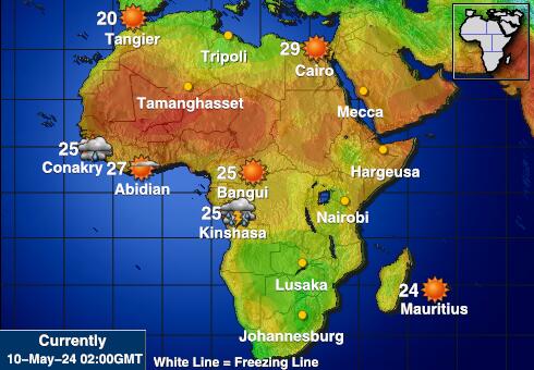 África Tempo mapa temperatura previsão 