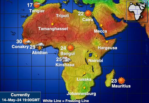 África Mapa del tiempo la temperatura de previsión 