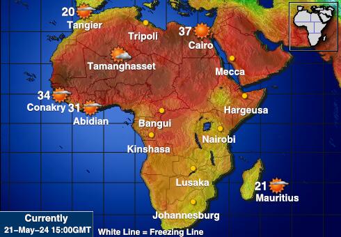Afrika Værmelding Temperatur kart 