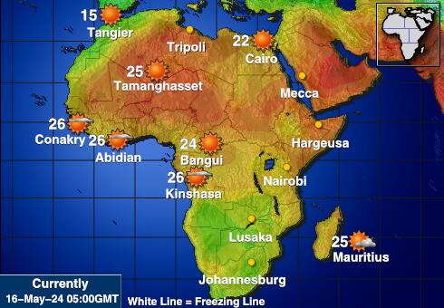 أفريقيا توقعات الطقس درجة الحرارة خريطة 