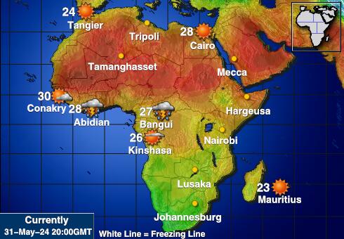 Africa Předpověď počasí Teplota Mapa 