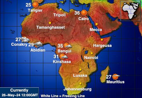 アフリカ 天気予報温度マップ 
