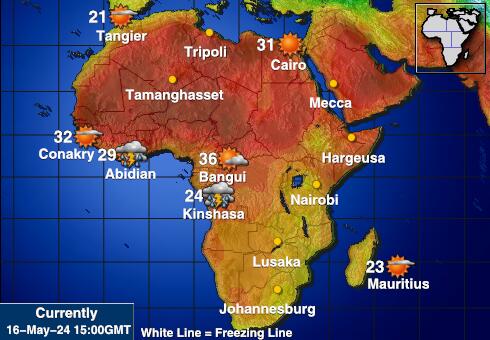 أفريقيا توقعات الطقس درجة الحرارة خريطة 