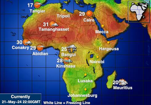 Afrika Vejrudsigt Temperatur Kort 