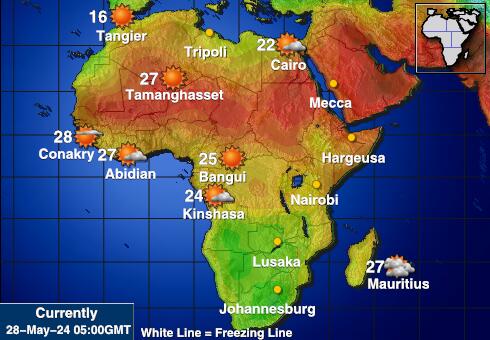 Afrika Wettervorhersage Temperaturkarte 