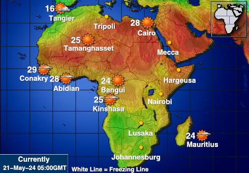 Afrique Météo carte des températures de prévision 