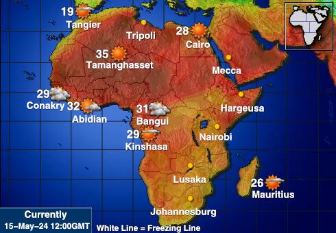 África Mapa del tiempo la temperatura de previsión 