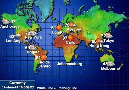 Amerikansk Samoa Værmelding Temperatur kart 