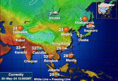 Asien Weather Forecast Temperature Map 