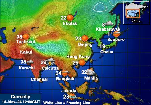 Asia Weather Forecast Temperature Map 