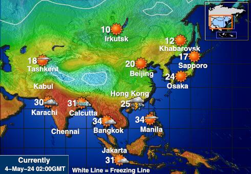 Asia Weather Forecast Temperature Map 