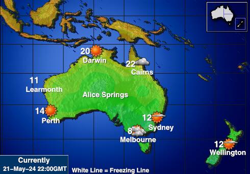Australia Previsioni meteo temperatura mappa 