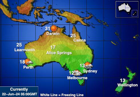 Australia Předpověď počasí Teplota Mapa 
