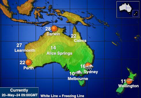 Australia Værmelding Temperatur kart 