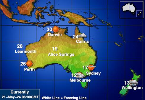 Australien Vejrudsigt Temperatur Kort 