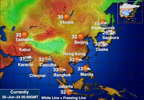 Azerbaijan Předpověď počasí Teplota Mapa 