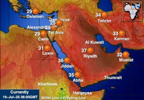 البحرين توقعات الطقس درجة الحرارة خريطة