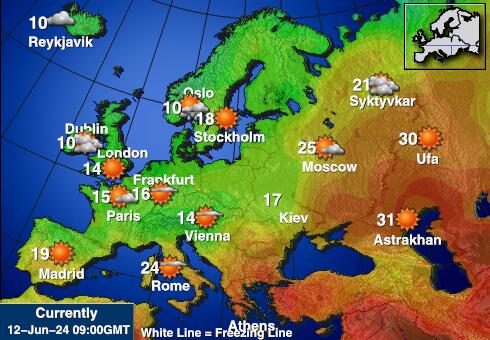 Hviterussland Værmelding Temperatur kart 