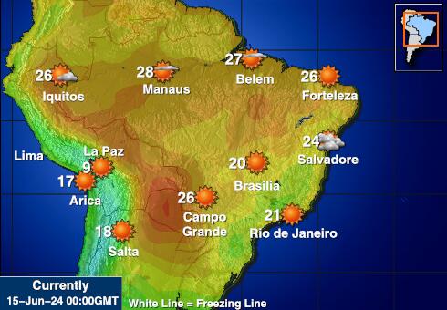 Brasil Værmelding Temperatur kart 