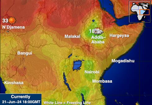 Burundi Předpověď počasí Teplota Mapa 