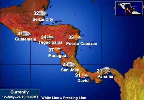 أمريكا الوسطى توقعات الطقس درجة الحرارة خريطة 