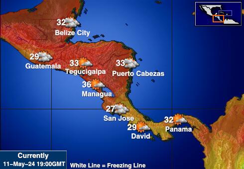 أمريكا الوسطى توقعات الطقس درجة الحرارة خريطة 