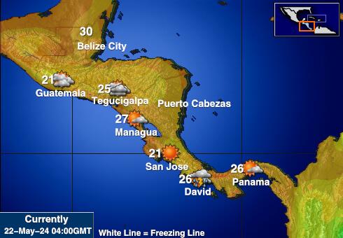 Amérique centrale Météo carte des températures de prévision 