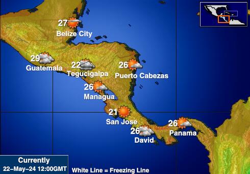 America Centrale Previsioni meteo temperatura mappa 